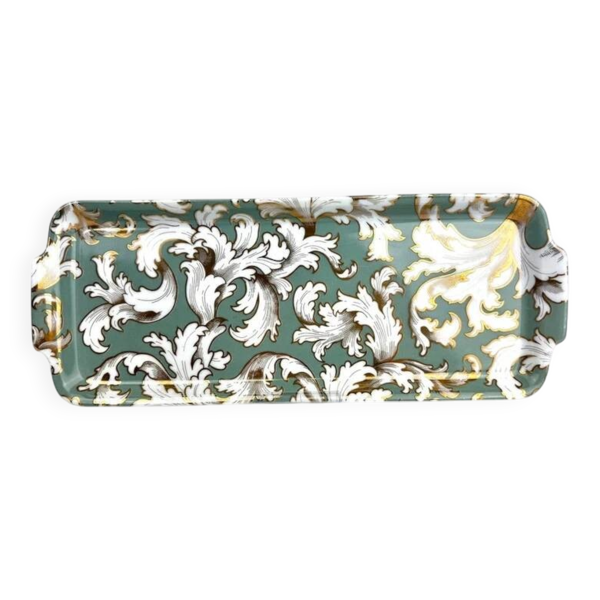Plat rectangulaire en porcelaine de Limoges – Geneviève Lethu – Décor “Cipango”, 1991