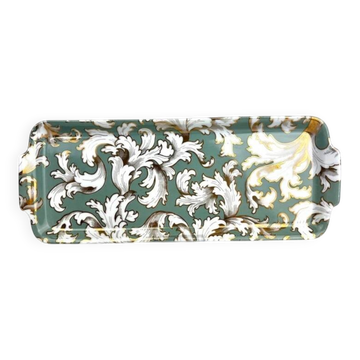 Plat rectangulaire en porcelaine de Limoges – Geneviève Lethu – Décor “Cipango”, 1991