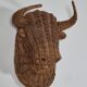 Vintage mid century wicker bull head sculpture