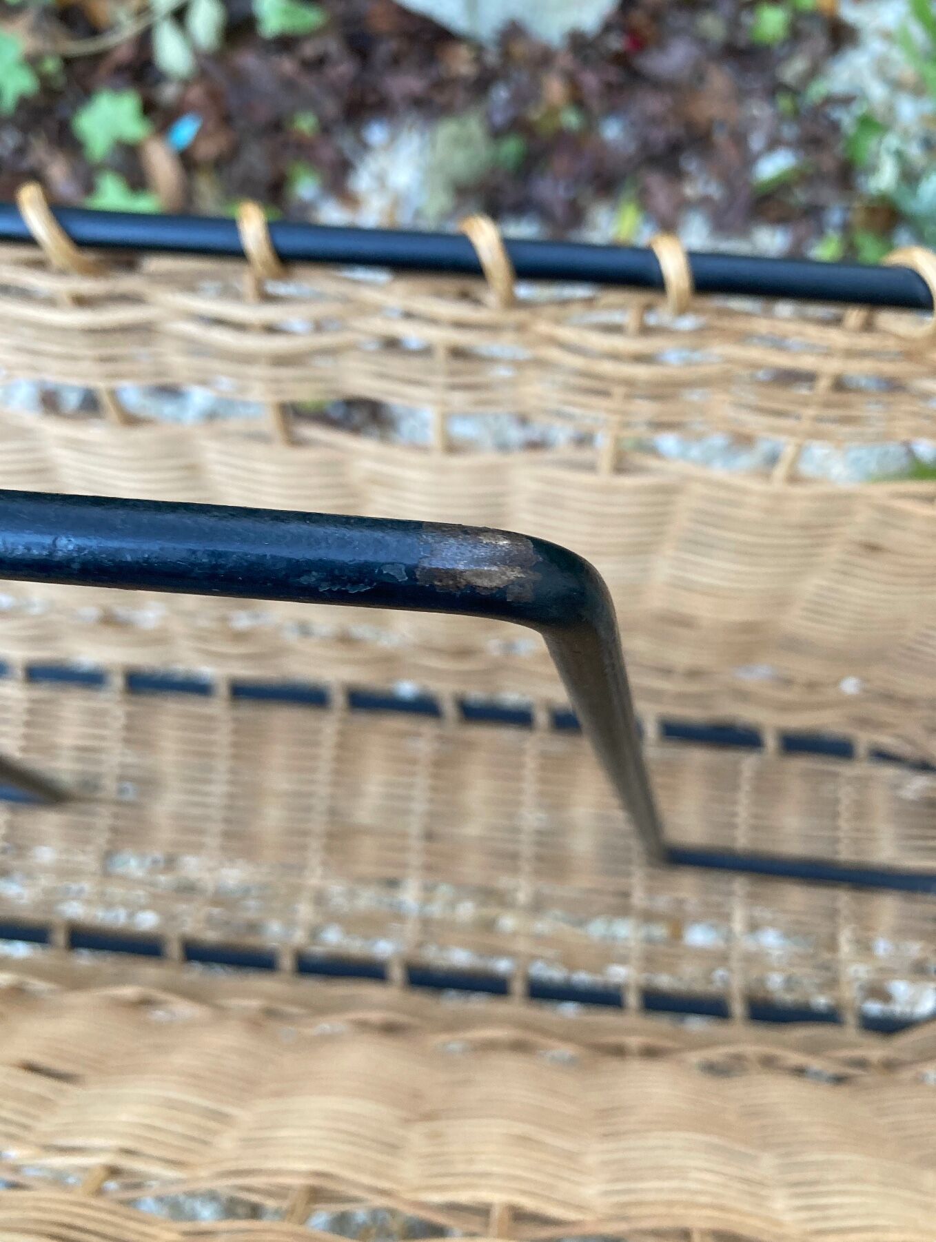 Raoul Guys vintage wicker magazine holder