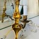St Louis XV wall lights in gilded bronze with pendants from the mid-20th century.