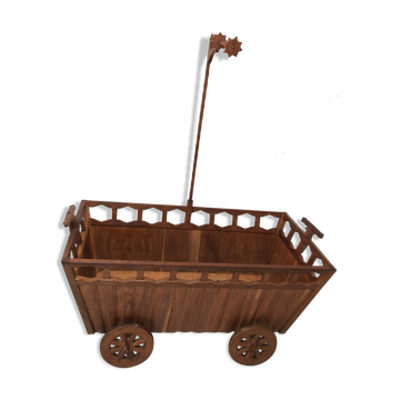 Lit berceau roulette en bois années 40-50