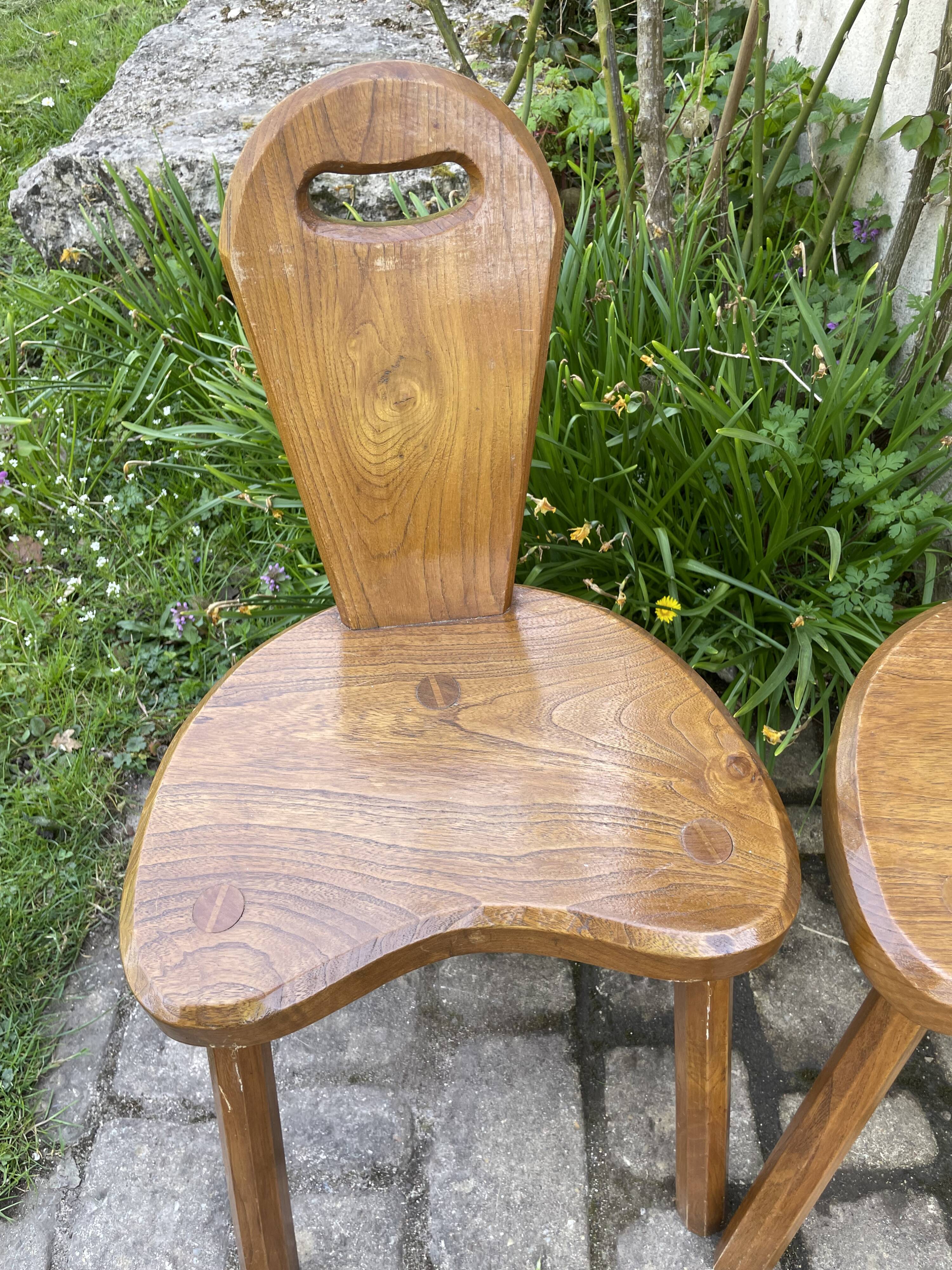 Suite de 4 tabourets de ferme