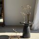 Flared Art Deco vase in smoked moulded glass with steps H30 W13.5