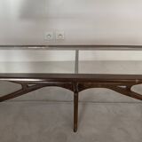 Exotic wood coffee table, Brazilian design from the 1960s (Scapinelli)