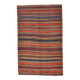 Burgundy & Brown Vintage Kilim Rug, 140x214Cm