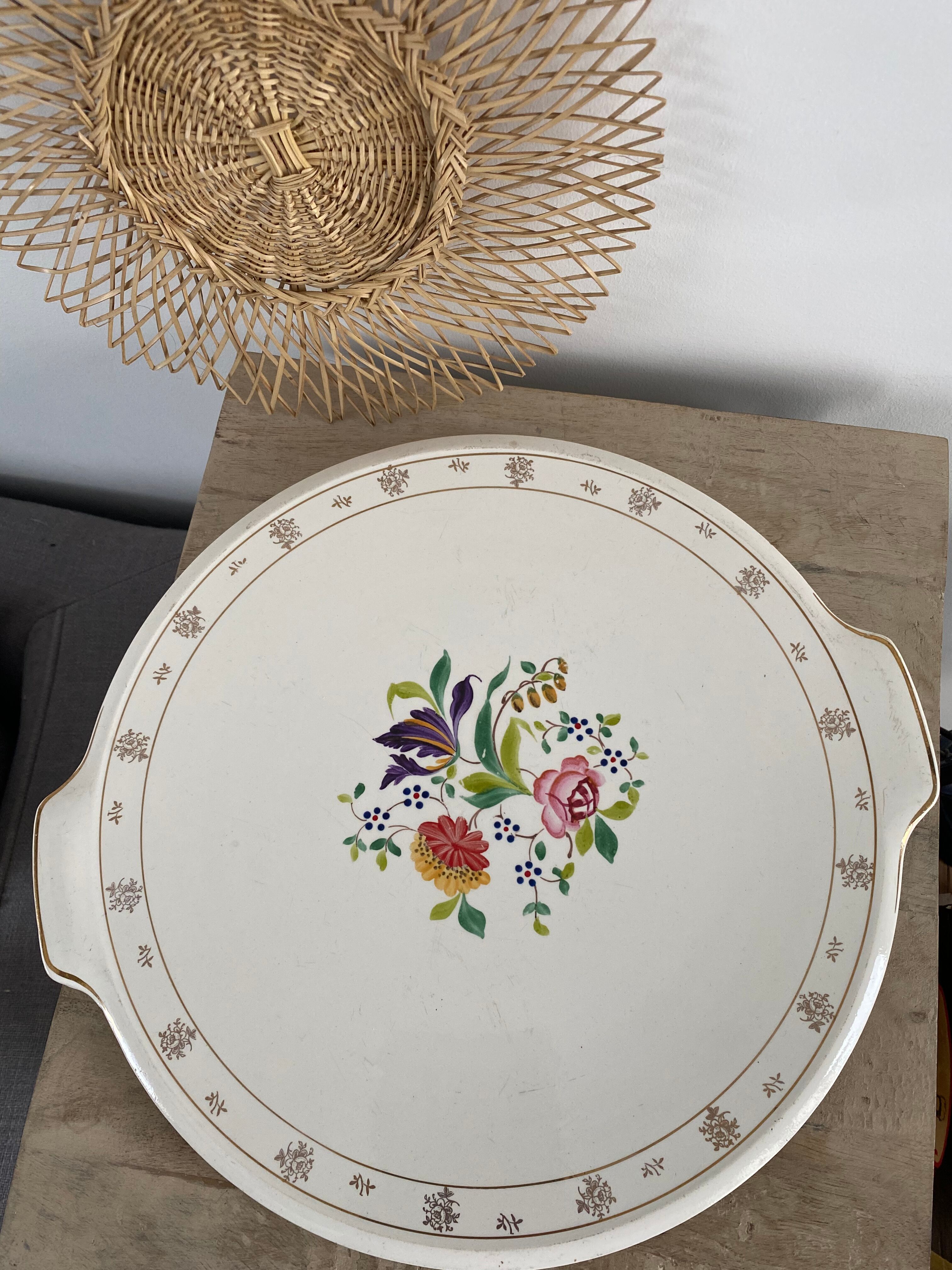 Antique cake dish Digoin France