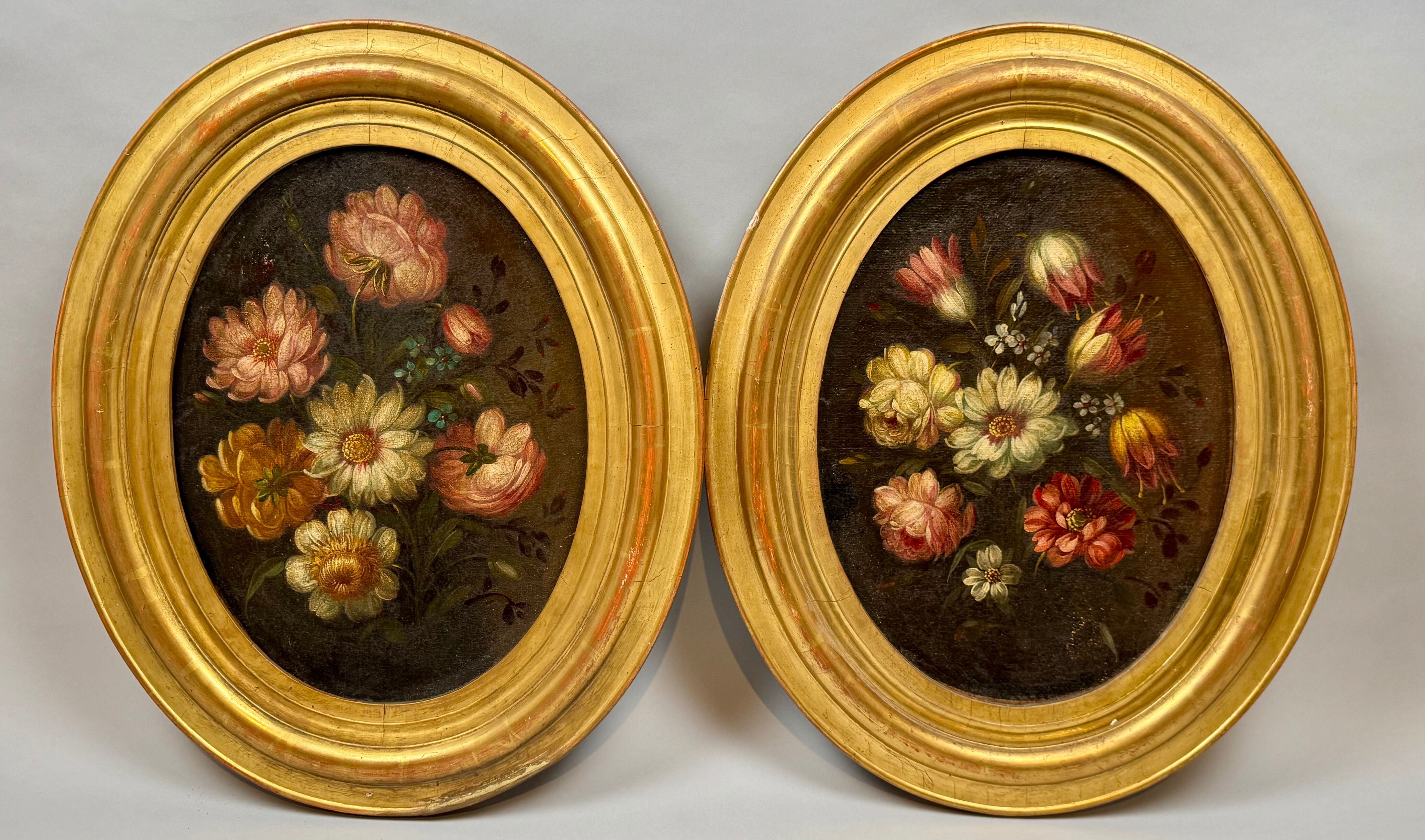 Paire de natures mortes florales
