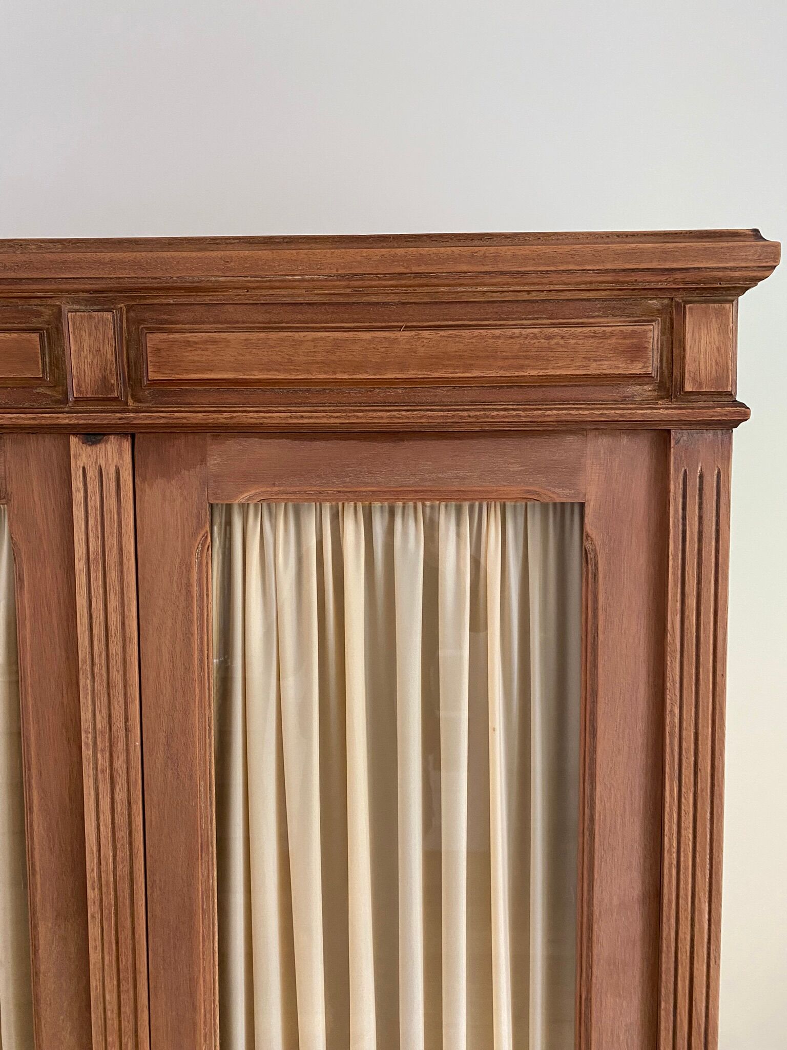 Showcase three vintage glass doors