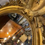 Louis xvi style mirror gilt wood with beveled glass leaf 19th c. period