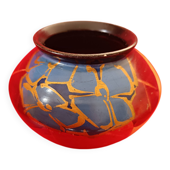 Vase boule Vallauris. Signé L.G.