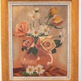 Oil painting on canvas signed H.Simon Bouquet of flowers 1930