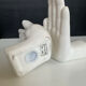 Pair of vintage ceramic enamelled hand bookends