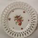 Set of 9 OPENWORK porcelain DESSERT PLATES hand painted in the style of SAXE