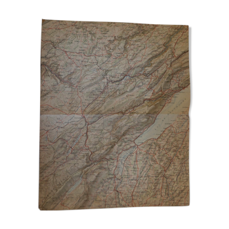 Old map of the Jura region, Lake Neuchatel