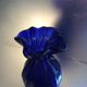 Vintage vase in blue glass paste