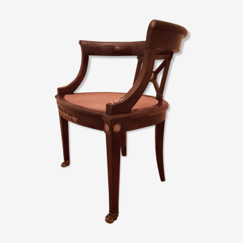 Fauteuil de burreau canné de style Louis XVI