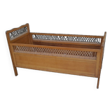 Vintage baby bed in wood and rattan from the 60s for children