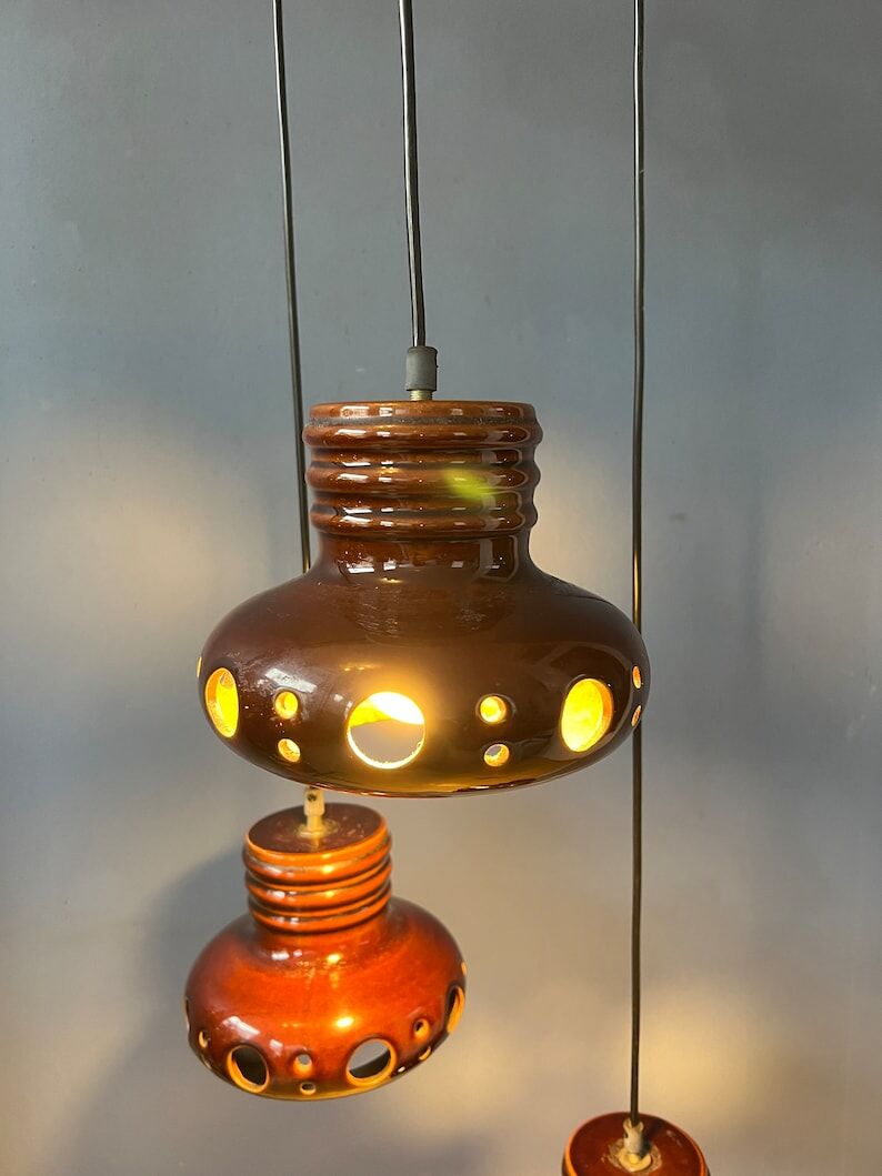 Suspension lustre céramique cascade