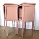 Paire de chevets bois rose