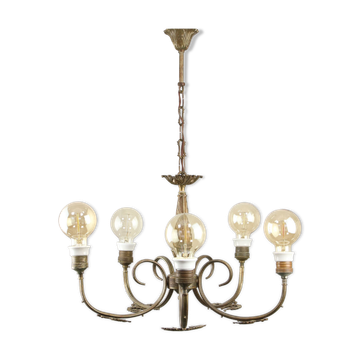 Lustre en laiton Art-déco, années 1930