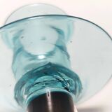 Pair of Brown and Aquamarine Murano Glass Candleholders, Italy