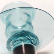 Pair of Brown and Aquamarine Murano Glass Candleholders, Italy