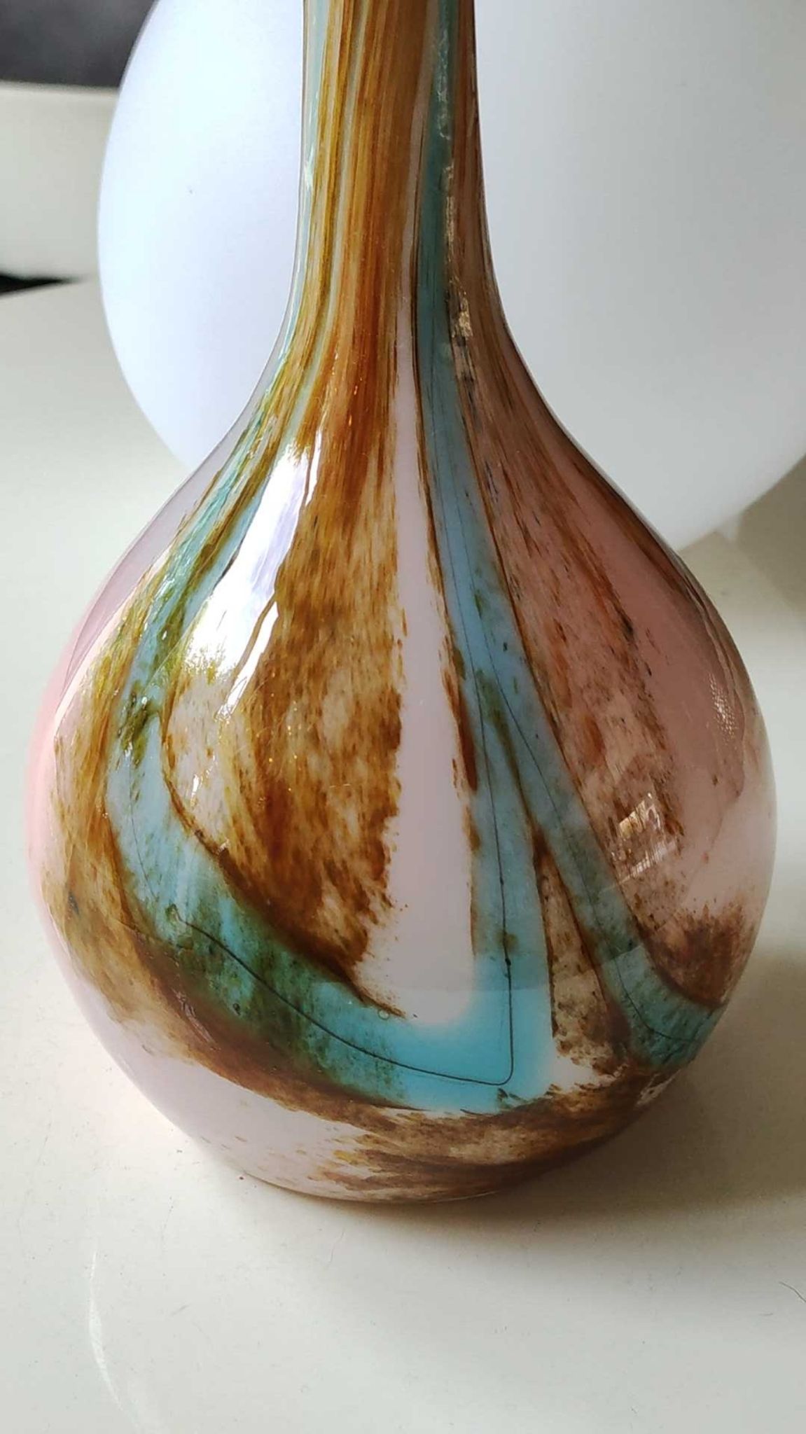 Blown Art/opaline glass vase, Murano, Italy, 1970