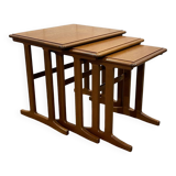 Set of 3 teak nesting tables from the 70s