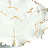 Art Deco Pistachio and Gold Leaf Plates Viloca Paris Caffarelli