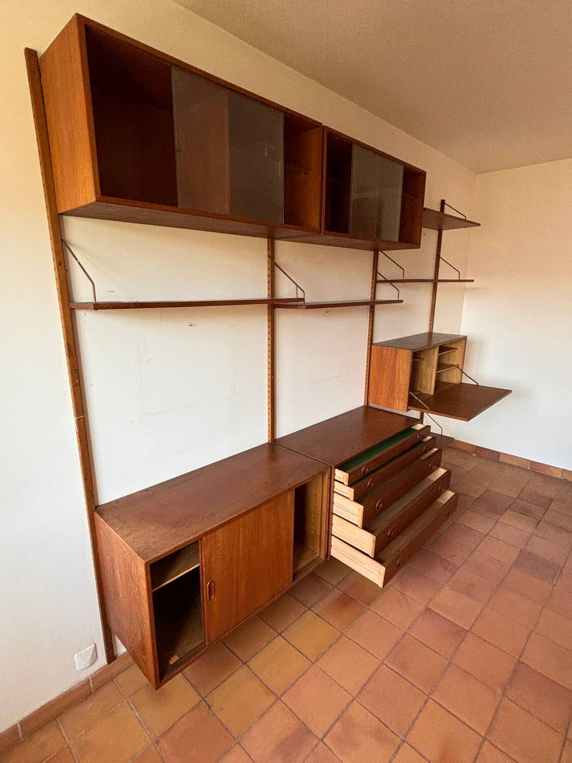 Étagère scandinave en teck modulable