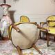 Set of four natural wood armchairs in louis xvi style 19th century
