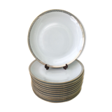 Set of 10 flat plates porcelain from Limoges