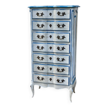 Weekly chest (7 drawers) patinated Provençal style