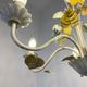 Vintage painted metal chandelier, foliage and flowers, 5 lights.