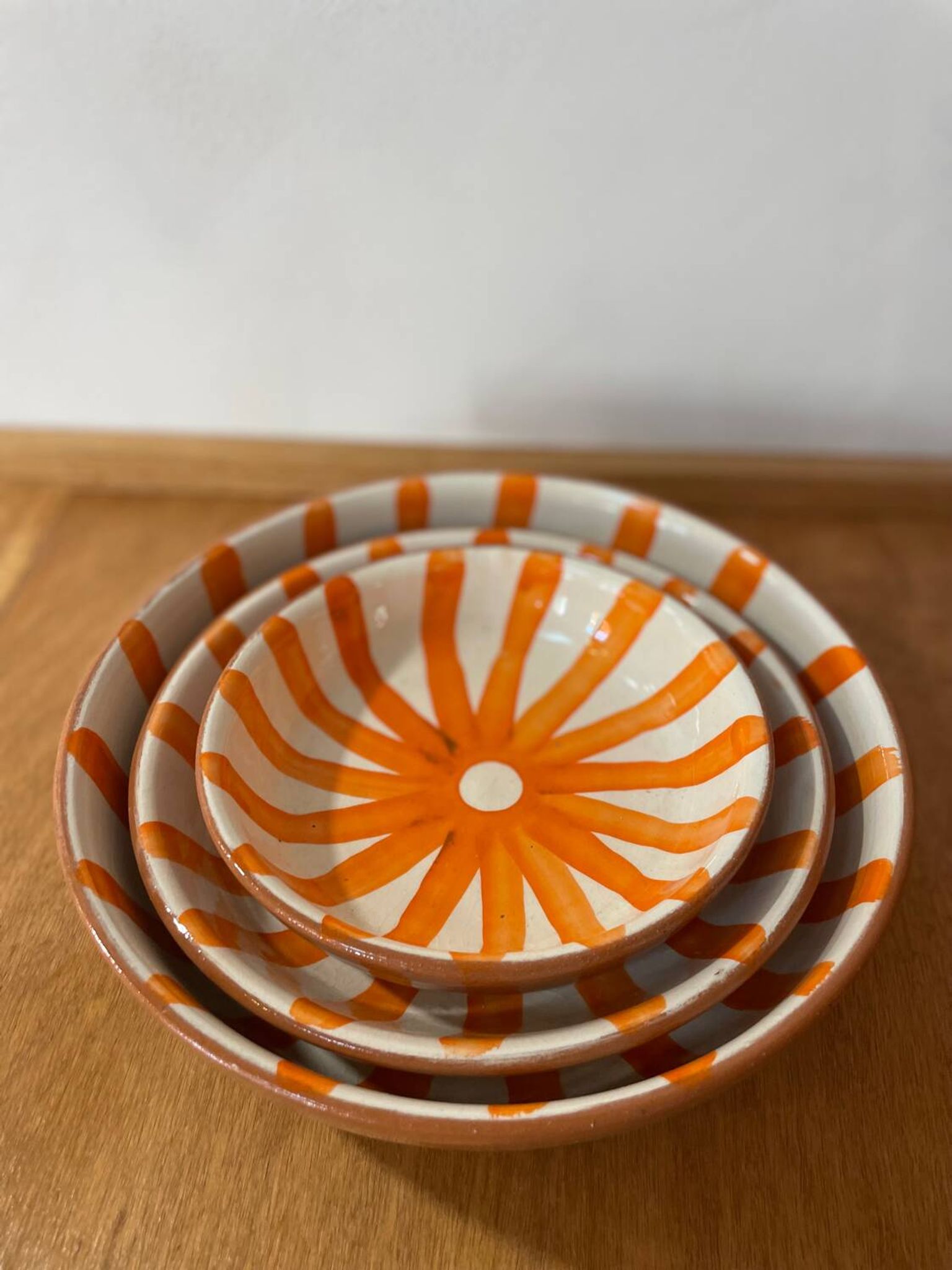 Set of handmade Moroccan ceramic deep dishes – Sole pattern
