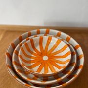 Set of handmade Moroccan ceramic deep dishes – Sole pattern