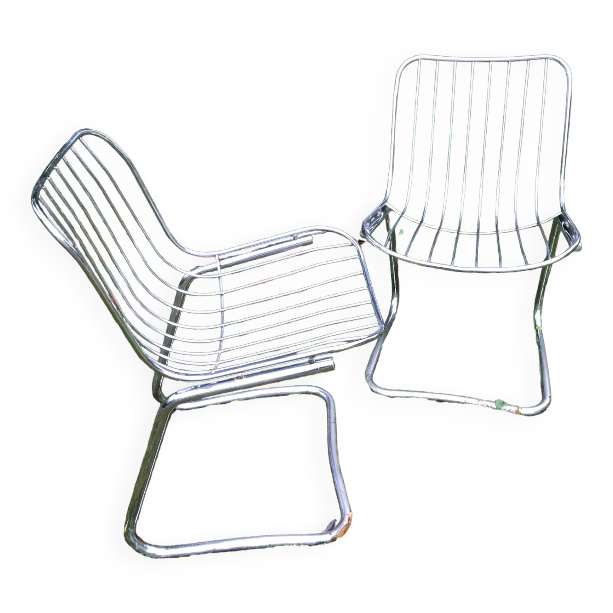 Chrome chairs style Rinaldi 70s