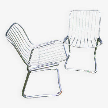 Chrome chairs style Rinaldi 70s