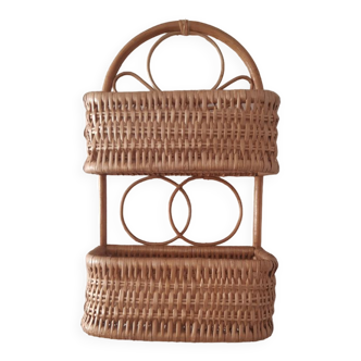 Vintage rattan shelf