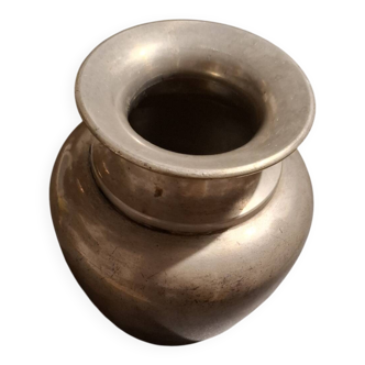 Vintage round vase in genuine pewter