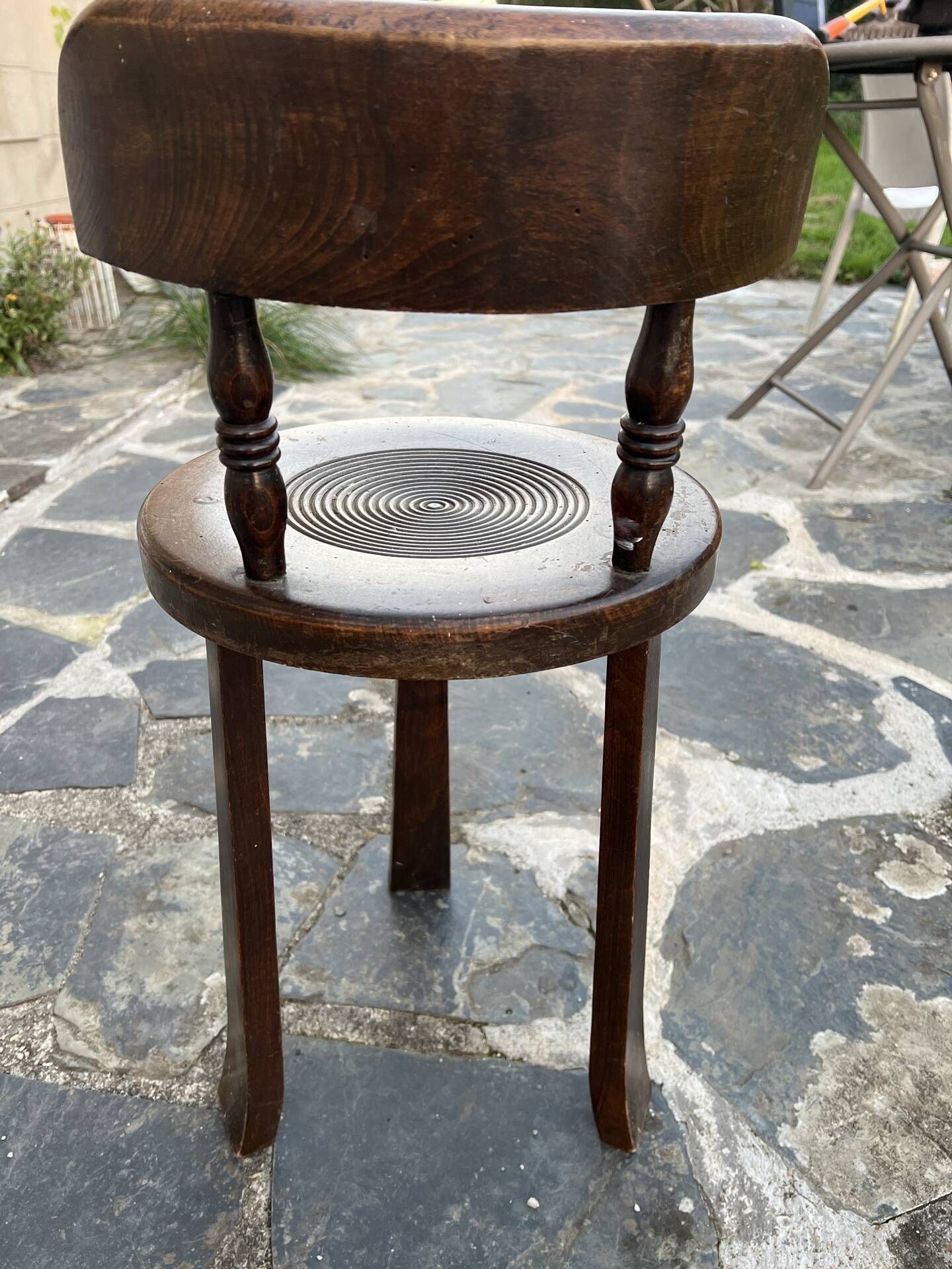 Brutalist tripod chair in the style of Charles Dudouyt – Popular art, 1940s