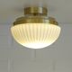 Vintage White Glass Semi Flush Mount Light - Mid Century Modern Redesign