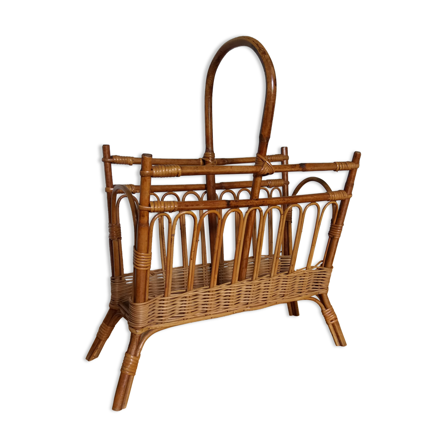 Wicker rattan magazine holders