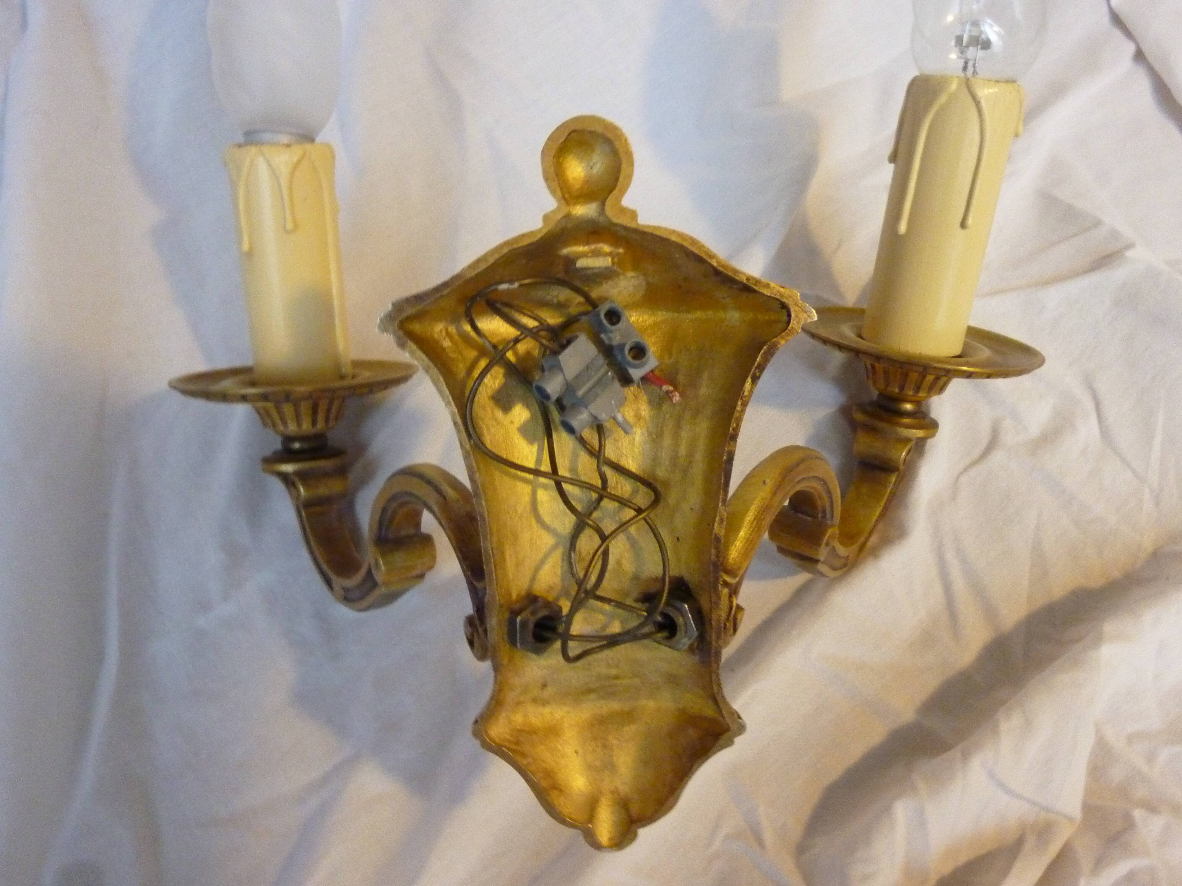 Two sconces Lucien Gau in bronze