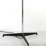 Chrome and black velvet Staff light floor lamp