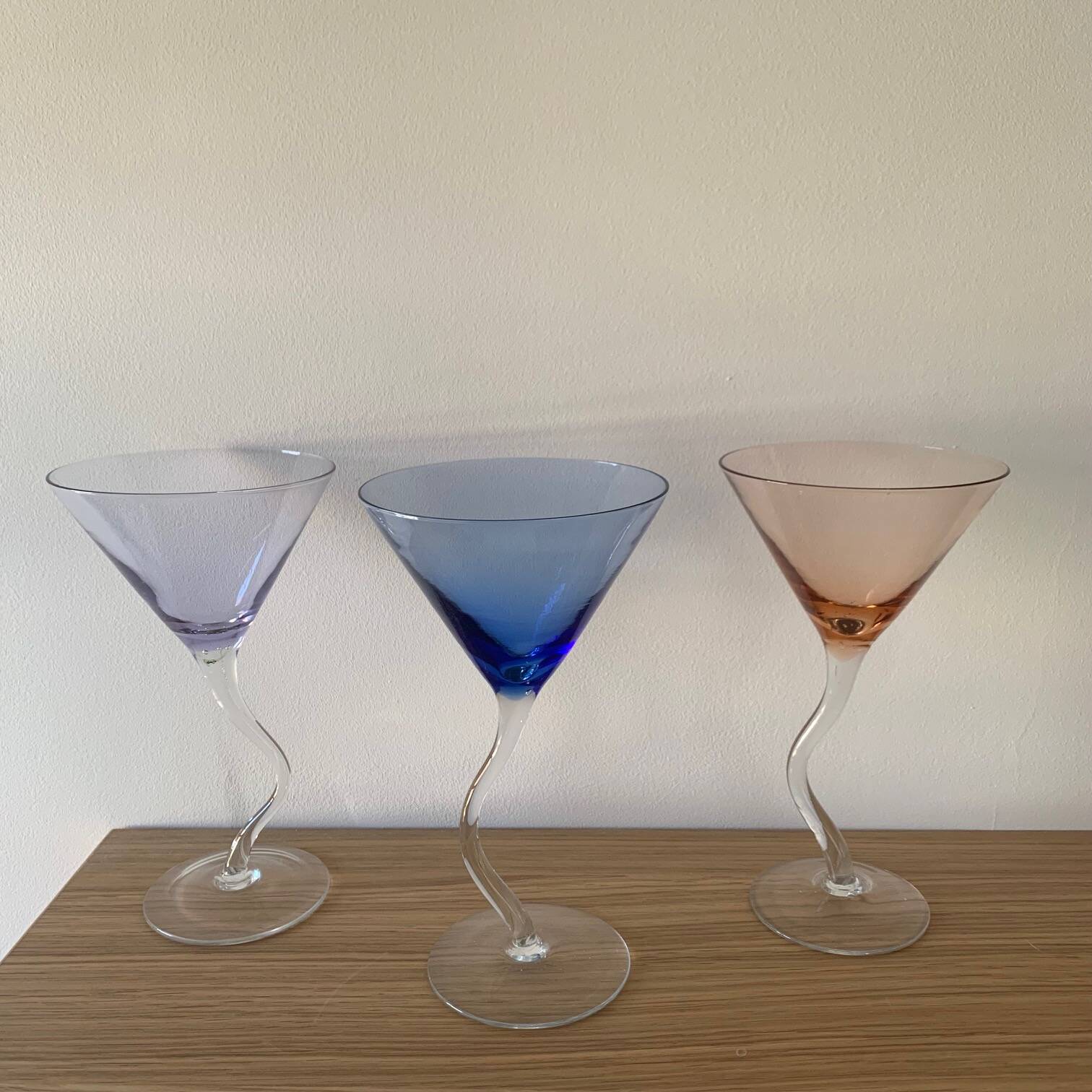 Set de 6 verres à cocktail dansant multicolor, 1990
