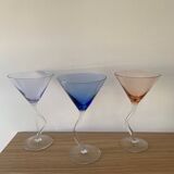 Set de 6 verres à cocktail dansant multicolor, 1990