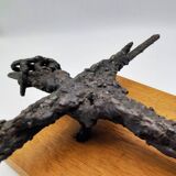 Brutalist sculpture, crucifix by René Mignion, France, 1967