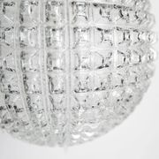 1960s Holophane Ball Pendant Chandelier, Thick Glass, 30 cm, and Vintage Brass